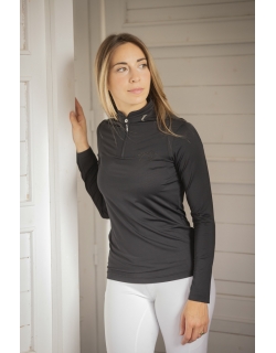 Techpy Long Sleeve Polo Shirt - Black