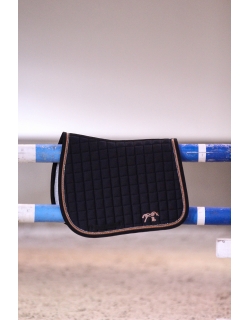 Tapis de selle noir strass point sellier caramel Pénélope store