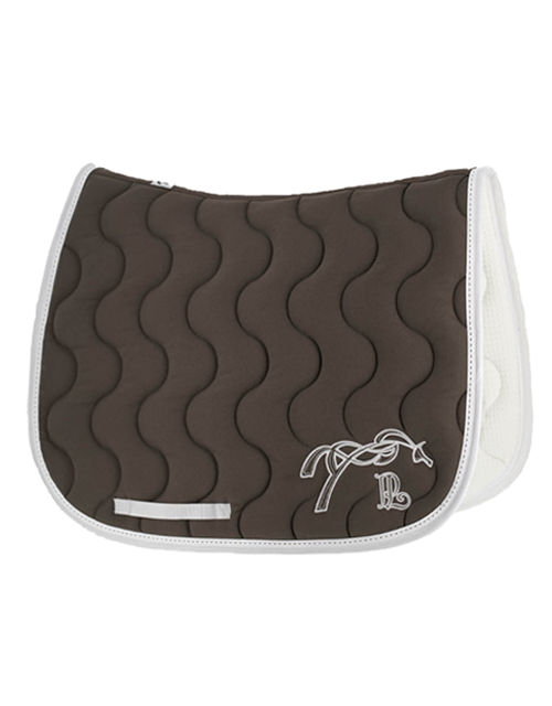 Classic point sellier saddle pad - Taupe & white