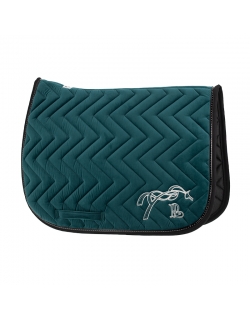 Classic velvet saddle pad - Peacock blue & black