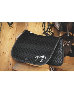 Tapis de selle classique velours - Noir & noir