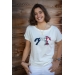 Poppy T-Shirt - Off-White & Tricolor Braid