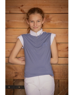 Blue Grey Séville Mesh Show Polo Shirt - Children
