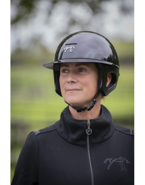 Casque Pénélope by Freejump Visière Longue - Noir Brillant