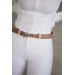 Ceinture Signature Strass - Cognac