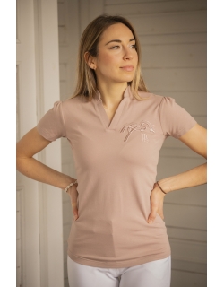 Josie Polo Shirt - Rosy Beige